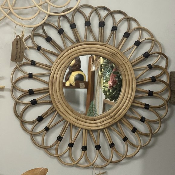 BohoChic Rattan Mirror